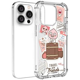 [S2B] KAKAO FRIENDS Clear AirCushion Reinforced Case – Slim, Shock-Absorbing, Wireless Charging Compatible, Camera & Button Protection for iPhone - Made in Korea